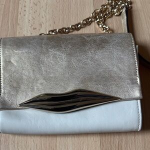 Diane Von Furstenburg Crossbody Gold Lips Purse